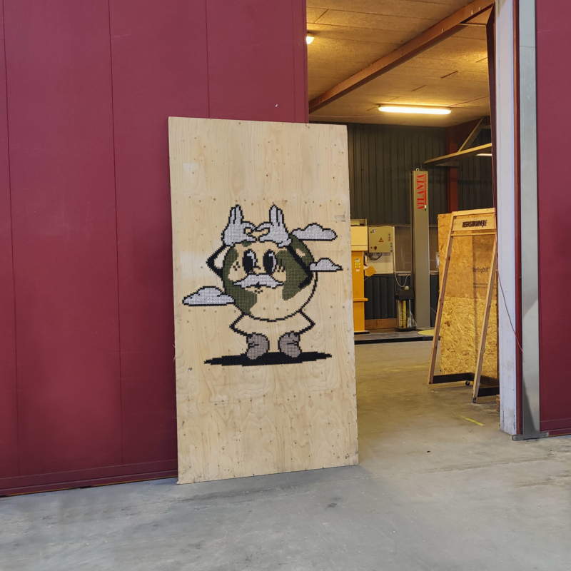 Broderi skilt design genbrug