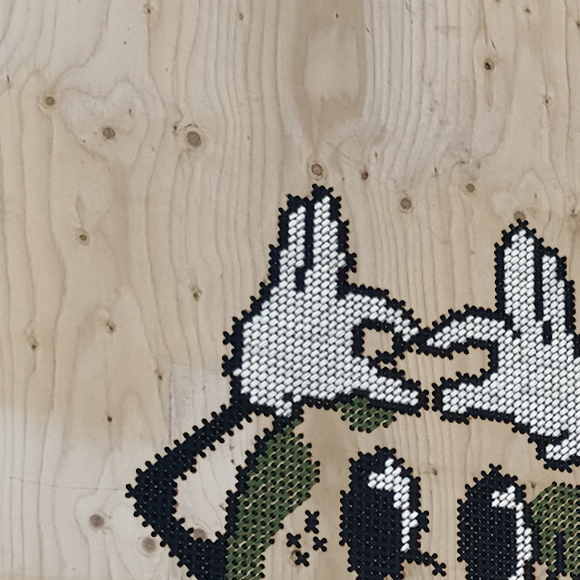 Broderi skilt design genbrug