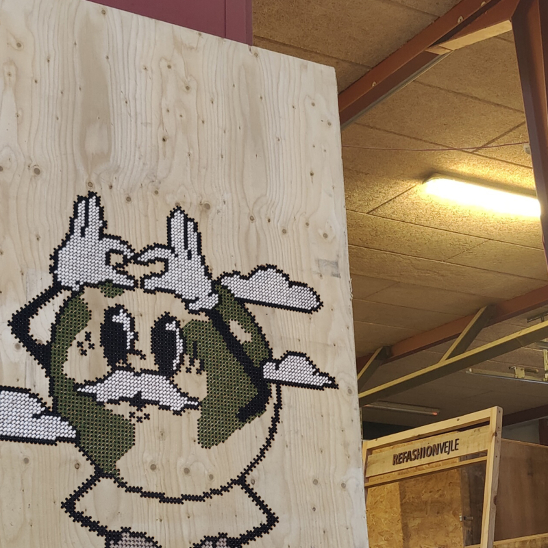 Broderi skilt design genbrug