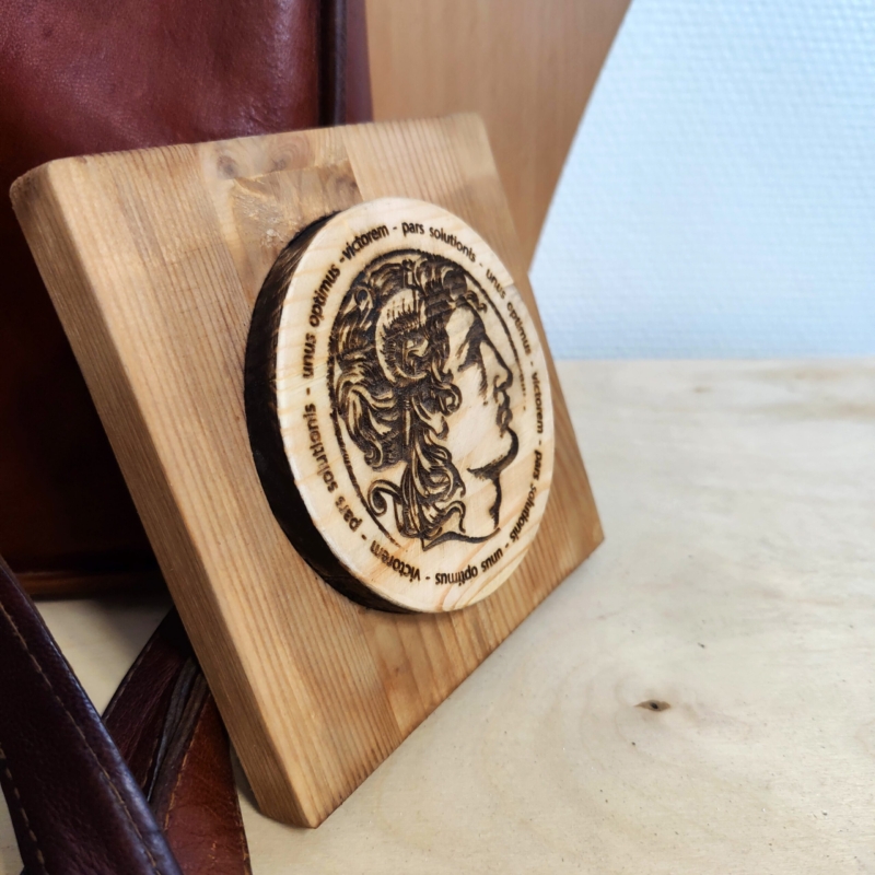 genbrugte palletræ trofæ medaljon